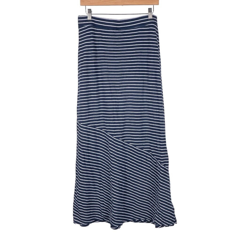 Sonoma Maxi Skirt S Womens Striped Blue White Diagonal Elastic Waist Modest - Picture 5 of 5